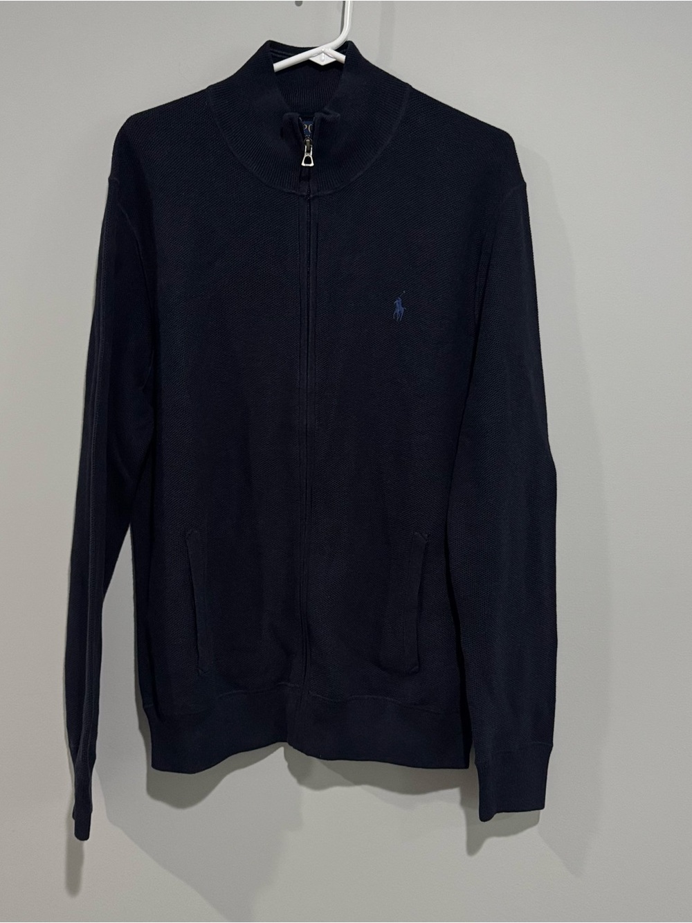 NWT Ralph Lauren Men's Navy Full-Zip Sweater Jacket SZ L